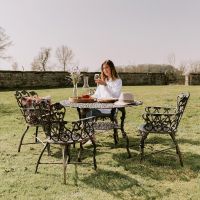 Brushed Gold "Wootton House" Four Seat Dining Set