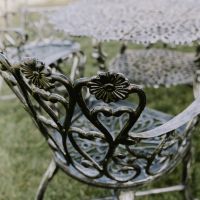 Daisy Embellishment on Antique Silver "Wootton House" Set  Daisy Embellishment on Antique Silver "Wootton House" Set