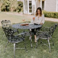 Antique Silver "Wootton House" Four Seat Dining Set Antique Silver "Wootton House" Four Seat Dining Set