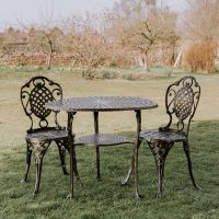 Antique Silver Wentworth Bistro Set  Antique Silver Wentworth Bistro Set
