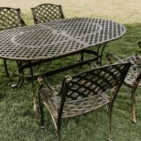 Lattice Design on "Chigwell" Table & Chairs  Lattice Design on "Chigwell" Table & Chairs