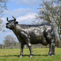 Side profile of "Daisy" Dairy Cow Sculpture 