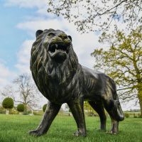 Lion Sculpture in Garden 