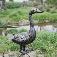 Cast Aluminium Goose Sculpture in Brushed Gold Cast Aluminium Goose Sculpture in Brushed Gold