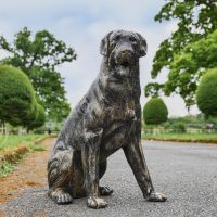 Aluminium Dog Sculpture in Brushed Gold 