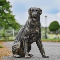 Brushed Gold Sitting Dog Sculpture
