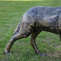 Rear view of "Luna" Wolf Garden Sculpture 