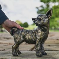 Chihuahua Sculpture in Garden 