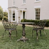  Brushed Gold "Penrose" Heart Dining Set in situ 