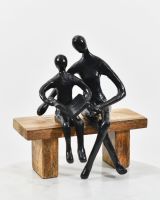 Angled view of interior art sculpture