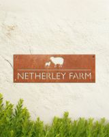 Sheep & Lamb House Name Sign Created From Corten Steel 