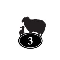Sheep & Lamb Iron House Number Sign Finished in Black Sheep & Lamb Iron House Number Sign Finished in Black