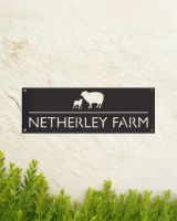 Sheep & Lamb Steel Design House Name Sign Finished in Black