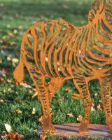 67cm Sheet Steel Rustic Zebra Garden Silhouette in Situ