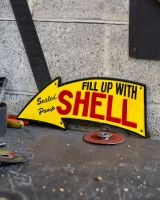 Shell Arrow Classic Vintage Style Cast Iron Sign