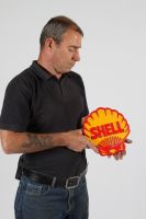 shell automotive enamelled sign