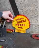 Scale image of Shell Vintage Style Cast Iron Sign Scale image of Shell Vintage Style Cast Iron Sign