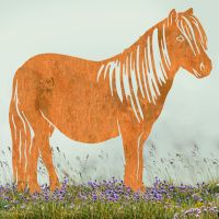 Shetland Pony Sheet Steel Silhouette in Rustic Finish