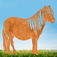 Rustic Sheet Steel Silhouette with Shetland Pony Design