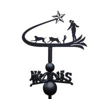 Shooting star & dogs weathervane on a white background