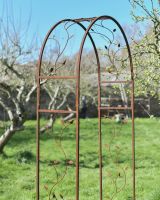 Ornate Floral "Corolla" Rose Arch Created Out of Rustic Steel Ornate Floral "Corolla" Rose Arch Created Out of Rustic Steel