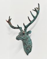 Wall Mounted Stag Head Finished In Verdigris  Wall Mounted Stag Head Finished In Verdigris