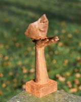 Rustic Cast Iron Blowing a Kiss Garden Sculpture