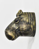 Side view of Black & Gold Hippo Wall Bust