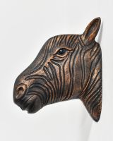 Side view of Copper Zebra Wall Bust