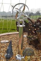 Antique Silver Armillary with Column in the Garden