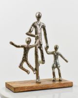 angled view of holding on indoor art decor sculpture