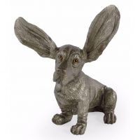 Basset Dog Sculpture in a Silver Finish