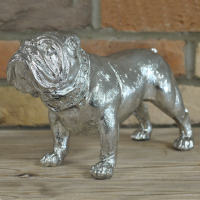 Silver Finish Bull Dog Ornament Silver Finish Bull Dog Ornament