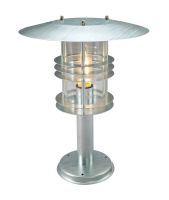 "Riverfront" Silver Contemporary Industrial Pillar Light 47cm