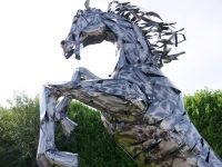 “Wild Stallion” Silver Metal Horse Sculpture  “Wild Stallion” Silver Metal Horse Sculpture