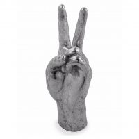 "Peace" Hand Sign Ornament in a Silver Finish