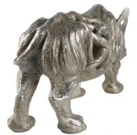 Silver Effect Hollow Rhino Interior Ornament