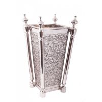 “Linford Hall” Antique Nickel Square Base Umbrella Stand