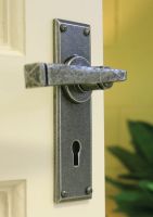 "Thornton" Simple Contemporary Pewter Lever Handle With Keyhole