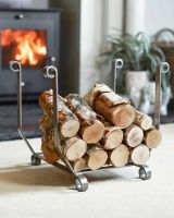 Simplistic Antique Pewter Log Rack