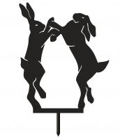 Black Simplistic Boxing Hares Silhouette with Bae Black Simplistic Boxing Hares Silhouette with Bae