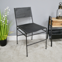 Simplistic Leather & Iron Dining Chair in Situ Simplistic Leather & Iron Dining Chair in Situ
