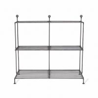Simplistic Plant Shelving Stand in an Natural Steel Finish Simplistic Plant Shelving Stand in an Natural Steel Finish