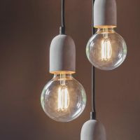 Close-up of the Finish on the Simplistic Three Cluster Hanging Lights