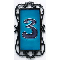 Single Ornate Number Tile & Frame
