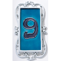 Single Ornate Number Tile & Frame