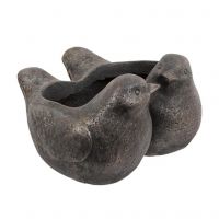 Sitting Birds Planter in an Antique Bronze Finish Sitting Birds Planter in an Antique Bronze Finish