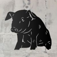 Sitting Piglet Wall Art in Full 