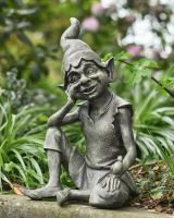 Sitting pixie resin garden statue