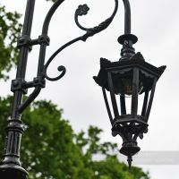 Antique Brown Lamp Post Hexagonal Luminaire Antique Brown Lamp Post Hexagonal Luminaire